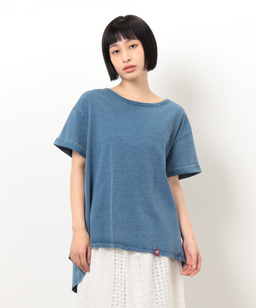 ONIGIRI（オニギリ）の「バックタックＴシャツ（Tシャツ/カットソー・レディース・オフホワイト/サックスブルー・FREE）」の9枚目の写真