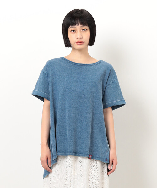 ONIGIRI（オニギリ）の「バックタックＴシャツ（Tシャツ/カットソー・レディース・オフホワイト/サックスブルー・FREE）」の11枚目の写真