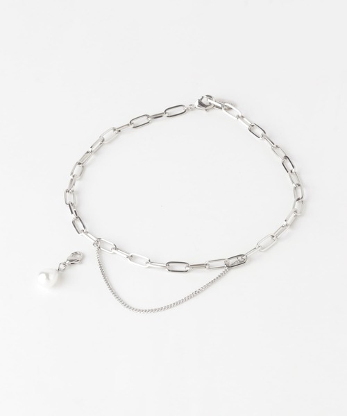 SMELLY（スメリー）の「パールトップコンビチェーンアンクレット（アンクレット・レディース・シルバー・-）」の5枚目の写真