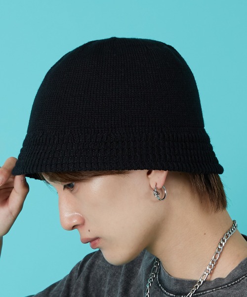 improves（インプローブス）の「ニット クロシェハット（ハット・メンズ・ブラック/ホワイト・FREE）」の2枚目の写真