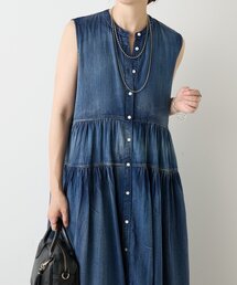 Jena espace merveilleux | シアーデニムギャザーワンピース(ワンピース)