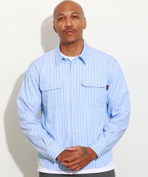 TORAY Arrows 長袖シャツ 青 Blue Striped Work Shirt（シャツ/ブラウス）｜ROTAR（ローター）の