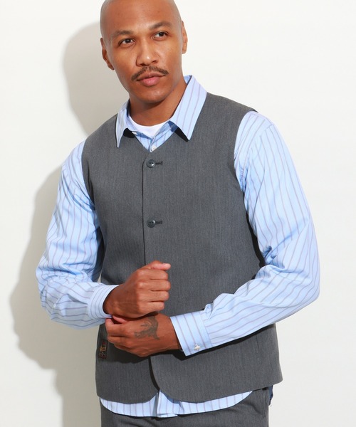 ROTAR(ローター)の「Blue Striped Work Shirt(シャツ/ブラウス・メンズ・ネイビー/サックスブルー・X-LARGE/LARGE/MEDIUM)」の4枚目の写真