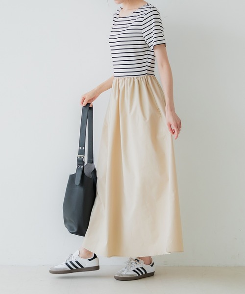 coca(coca)(コカ)の「ボーダー切り替えワンピース(ワンピース・レディース・ブラック/ライトベージュ・M/L/S)」の11枚目の写真