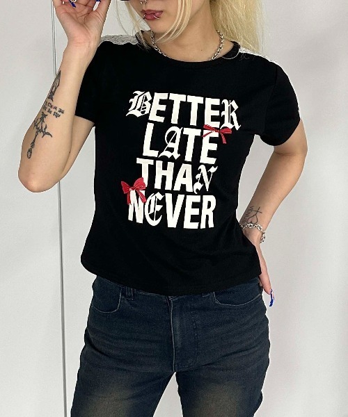 sedacle girl(セダクルガール)の「レースサイドラインピチT(Tシャツ/カットソー・レディース・ボルドー/ブラック/オフホワイト・SMALL/MEDIUM)」の1枚目の写真