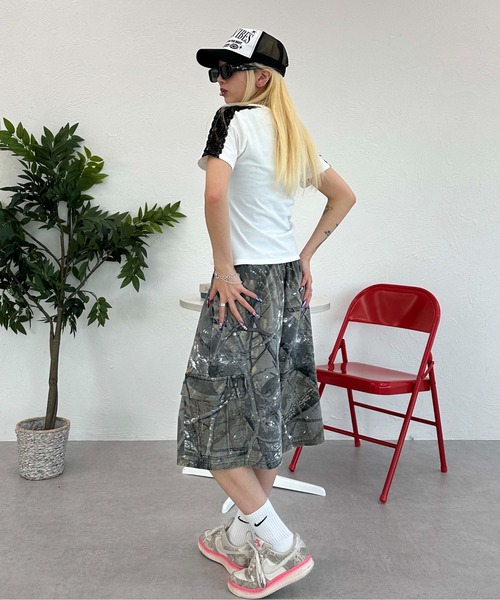 sedacle girl(セダクルガール)の「レースサイドラインピチT(Tシャツ/カットソー・レディース・ボルドー/ブラック/オフホワイト・SMALL/MEDIUM)」の12枚目の写真