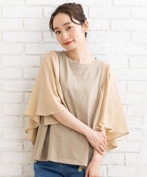 sabstreet my standard（サブストリートマイスタンダード）の「FONTLAB 布帛切替フレアスリーブカットソー（Tシャツ/カットソー）」