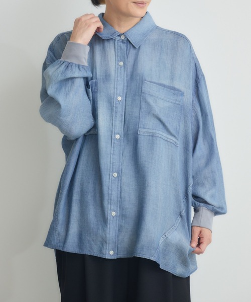 Dignite collier シアーデニムシャツ Dignite Collier シアーデニムシャツ（シャツ/ブラウス