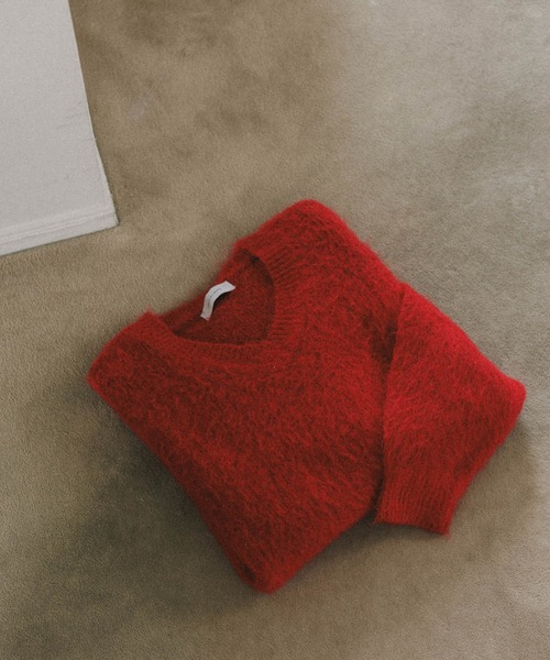 モヘアミックス オーバーサイズ Vネックニット（ニット/セーター