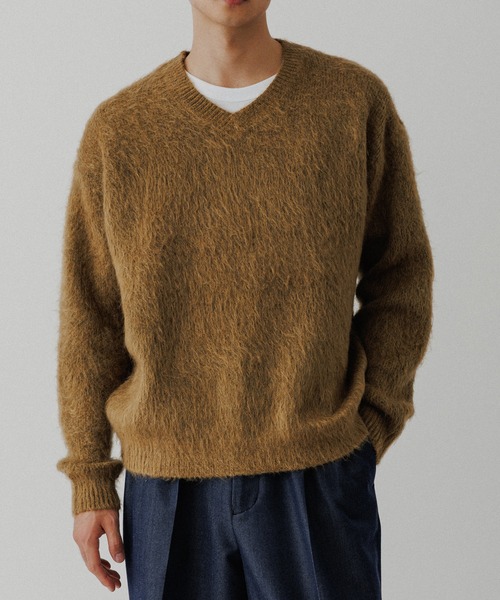 モヘアミックス オーバーサイズ Vネックニット（ニット/セーター
