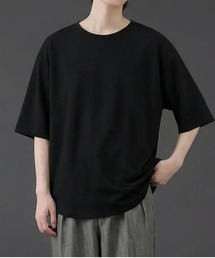 ボートネックラウンド半袖Tシャツ