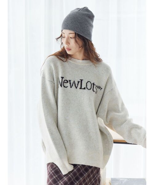 Ungrid（アングリッド）の「【WEB限定】ロゴルーズニット（ニット/セーター・レディース・レッド/アイボリー/ネイビー/モカ/チャコールグレー・FREE）」の6枚目の写真