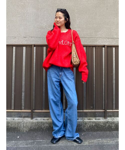 Ungrid（アングリッド）の「【WEB限定】ロゴルーズニット（ニット/セーター・レディース・レッド/アイボリー/ネイビー/モカ/チャコールグレー・FREE）」の19枚目の写真