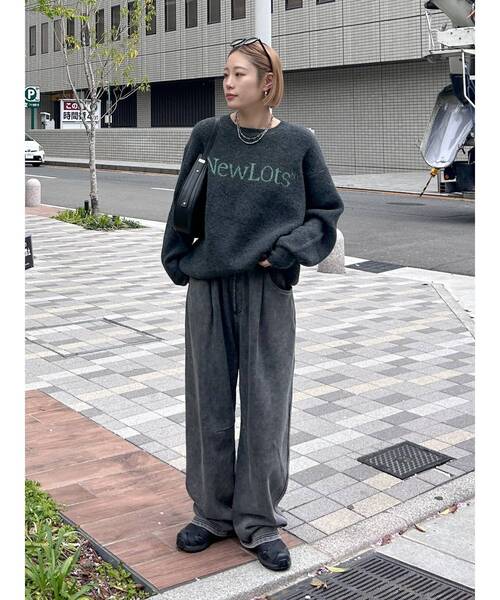 Ungrid（アングリッド）の「【WEB限定】ロゴルーズニット（ニット/セーター・レディース・レッド/アイボリー/ネイビー/モカ/チャコールグレー・FREE）」の16枚目の写真