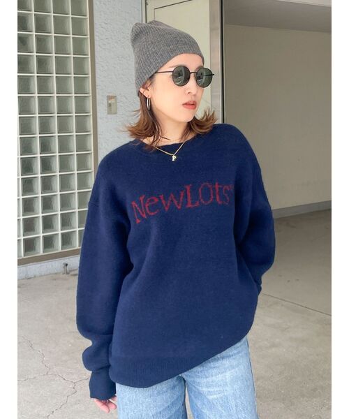 Ungrid（アングリッド）の「【WEB限定】ロゴルーズニット（ニット/セーター・レディース・レッド/アイボリー/ネイビー/モカ/チャコールグレー・FREE）」の14枚目の写真