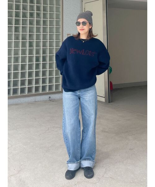 Ungrid（アングリッド）の「【WEB限定】ロゴルーズニット（ニット/セーター・レディース・レッド/アイボリー/ネイビー/モカ/チャコールグレー・FREE）」の13枚目の写真