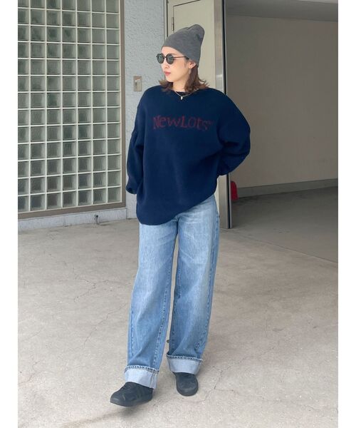 Ungrid（アングリッド）の「【WEB限定】ロゴルーズニット（ニット/セーター・レディース・レッド/アイボリー/ネイビー/モカ/チャコールグレー・FREE）」の12枚目の写真