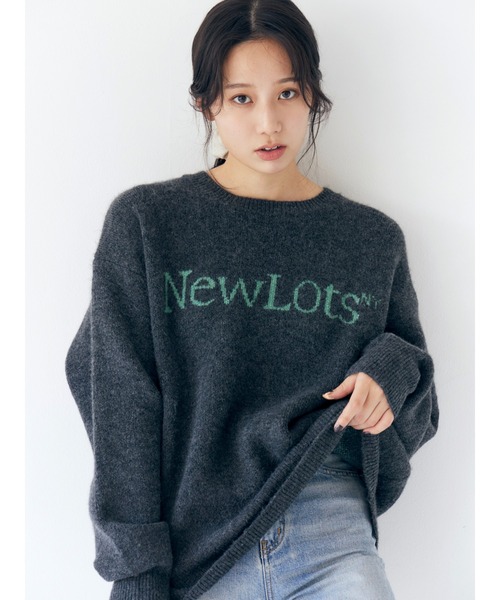 Ungrid（アングリッド）の「【WEB限定】ロゴルーズニット（ニット/セーター・レディース・レッド/アイボリー/ネイビー/モカ/チャコールグレー・FREE）」の3枚目の写真