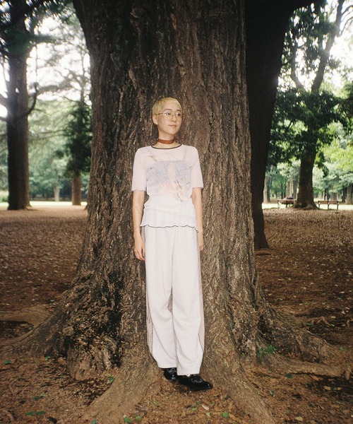 THINGS THAT MATTER（シングス ザット マター）の「LEE IZUMIDA × SHEER TULLE TOPS / リーイズミダシアーチュールトップス（その他トップス・レディース・ピンク/ホワイト・FREE）」の5枚目の写真