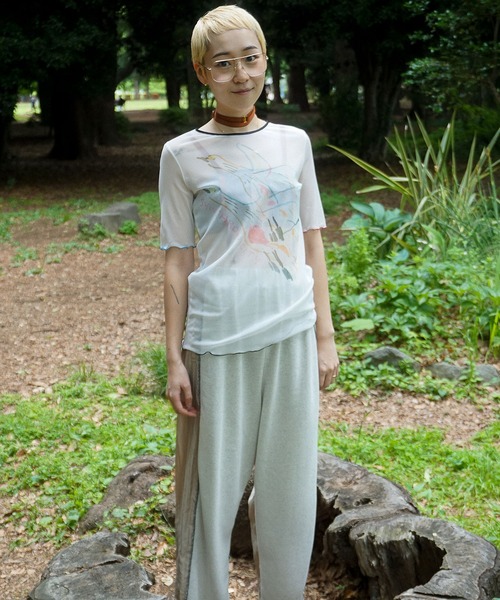 THINGS THAT MATTER（シングス ザット マター）の「LEE IZUMIDA × SHEER TULLE TOPS / リーイズミダシアーチュールトップス（その他トップス・レディース・ピンク/ホワイト・FREE）」の3枚目の写真