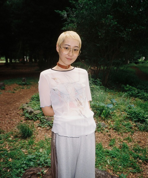 THINGS THAT MATTER（シングス ザット マター）の「LEE IZUMIDA × SHEER TULLE TOPS / リーイズミダシアーチュールトップス（その他トップス・レディース・ピンク/ホワイト・FREE）」の7枚目の写真