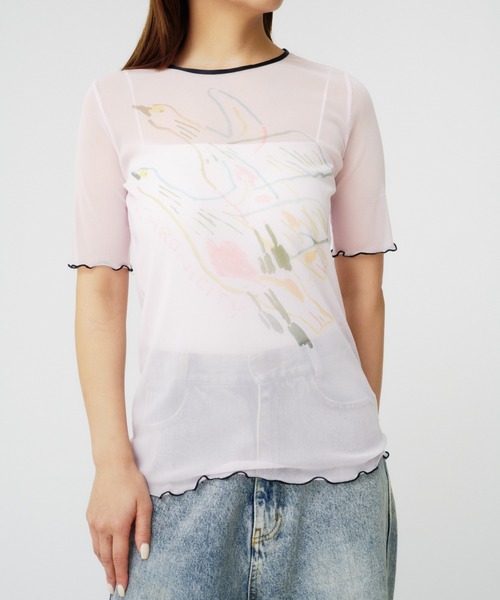 THINGS THAT MATTER（シングス ザット マター）の「LEE IZUMIDA × SHEER TULLE TOPS / リーイズミダシアーチュールトップス（その他トップス・レディース・ピンク/ホワイト・FREE）」の14枚目の写真