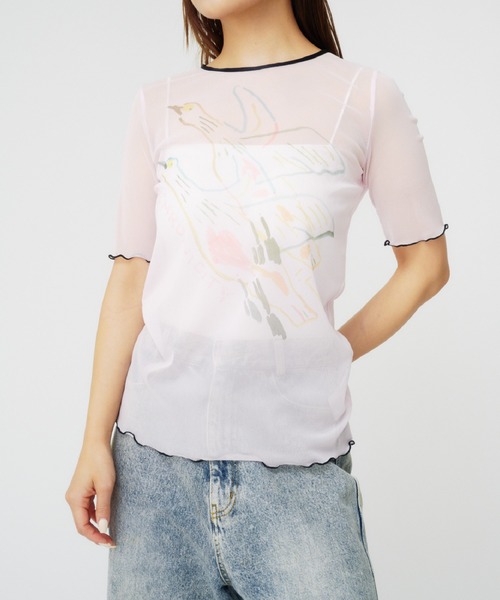 THINGS THAT MATTER（シングス ザット マター）の「LEE IZUMIDA × SHEER TULLE TOPS / リーイズミダシアーチュールトップス（その他トップス・レディース・ピンク/ホワイト・FREE）」の15枚目の写真