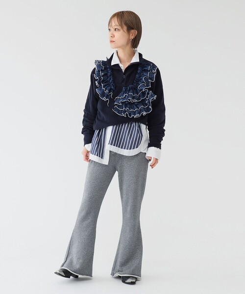 maturely(マチュアリー)の「【1/15再値下げ】maturely / グリッター ジッパー パンツ(スウェットパンツ・レディース・シルバー/ゴールド・0/1)」の3枚目の写真