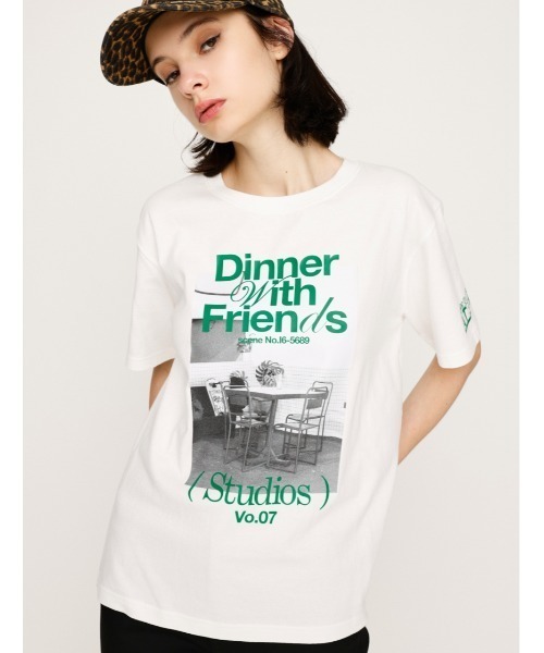 SLY(スライ)の「PHOTO PRINT T/SH フォト プリント Tシャツ 半袖 夏服(Tシャツ/カットソー・レディース・杢グレー/ブラック/ホワイト/ライトブルー・FREE)」の2枚目の写真