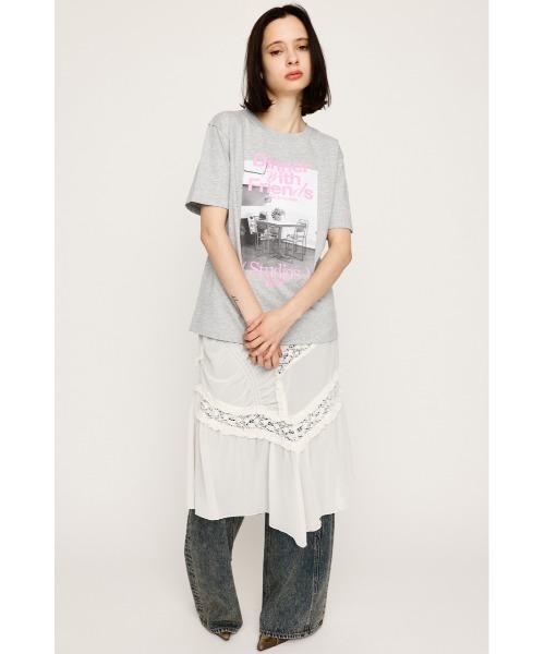 SLY(スライ)の「PHOTO PRINT T/SH フォト プリント Tシャツ 半袖 夏服(Tシャツ/カットソー・レディース・杢グレー/ブラック/ホワイト/ライトブルー・FREE)」の18枚目の写真