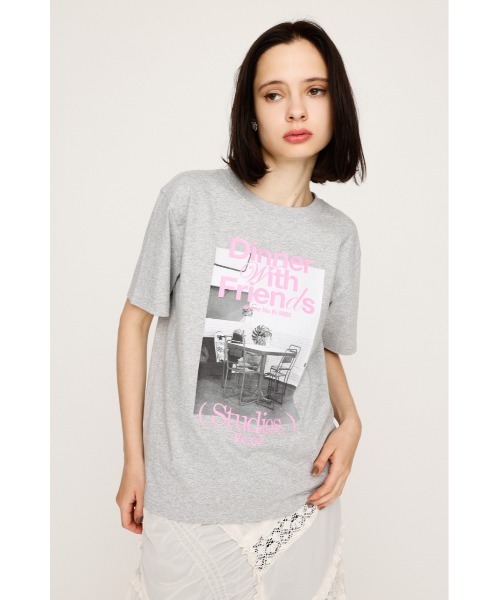 SLY(スライ)の「PHOTO PRINT T/SH フォト プリント Tシャツ 半袖 夏服(Tシャツ/カットソー・レディース・杢グレー/ブラック/ホワイト/ライトブルー・FREE)」の17枚目の写真