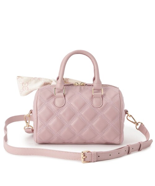 ESPERANZA(エスペランサ)の「スカーフリボンキルティングバッグ(ショルダーバッグ・レディース・アイボリー/ブラック/ピンク系・FREE)」の6枚目の写真