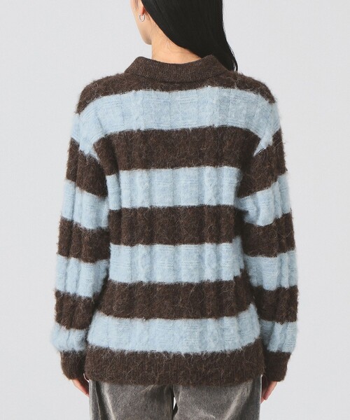 Ray BEAMS（レイビームス）の「ワイド ボーダー ポロ ニット（ニット