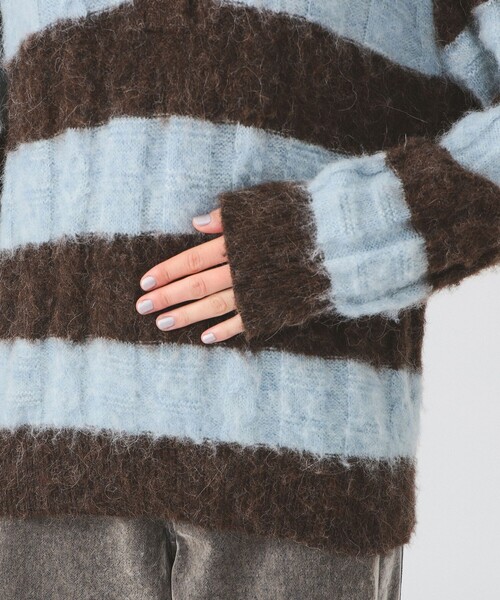 Ray BEAMS（レイビームス）の「ワイド ボーダー ポロ ニット（ニット