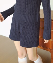 VANNIE U | ミニケーブルニットショートパンツ/セットアップ着用可能(その他パンツ)