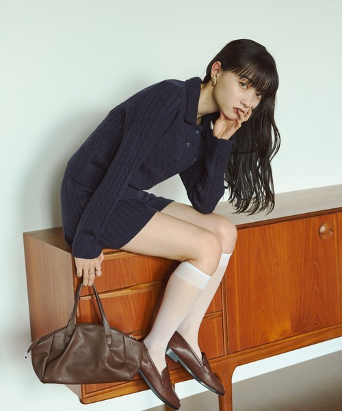 VANNIE U（ヴァニーユー）の「ミニケーブルニットショートパンツ/セットアップ着用可能（その他パンツ・レディース・グレー/ネイビー・FREE）」の14枚目の写真