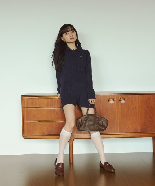 VANNIE U（ヴァニーユー）の「ミニケーブルニットショートパンツ/セットアップ着用可能（その他パンツ・レディース・グレー/ネイビー・FREE）」の17枚目の写真