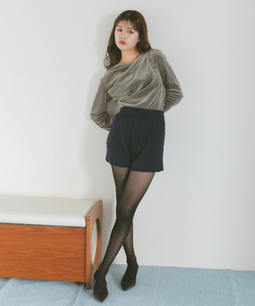 VANNIE U(ヴァニーユー)の「ミニケーブルニットショートパンツ/セットアップ着用可能(その他パンツ・レディース・グレー/ネイビー・FREE)」の22枚目の写真
