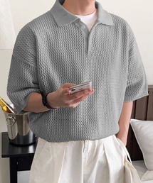 NOWLE（ノウル）の「【NOWLE】透かし編み メッシュ ポロ ニット（ポロシャツ）」