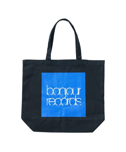 bonjour records（ボンジュールレコーズ）の「【chocomoo×bonjour records】 RECORD BAG（トートバッグ・レディース・ネイビー/ブラック・FREE）」の3枚目の写真