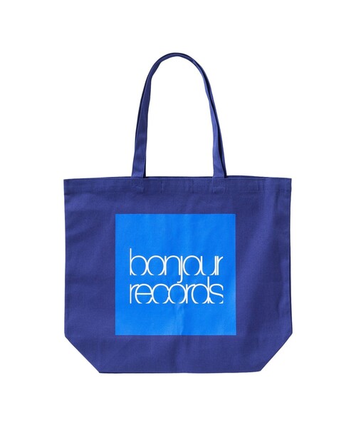 bonjour records（ボンジュールレコーズ）の「【chocomoo×bonjour records】 RECORD BAG（トートバッグ・レディース・ネイビー/ブラック・FREE）」の4枚目の写真