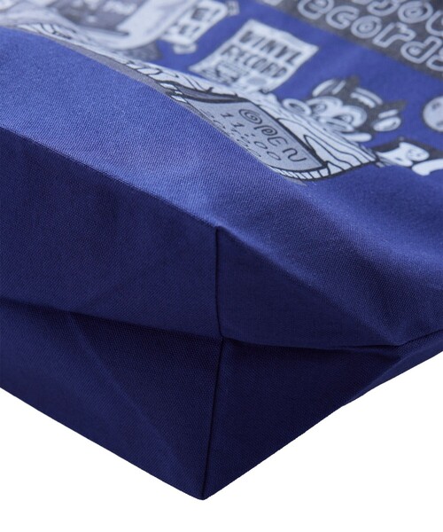 bonjour records（ボンジュールレコーズ）の「【chocomoo×bonjour records】 RECORD BAG（トートバッグ・レディース・ネイビー/ブラック・FREE）」の7枚目の写真