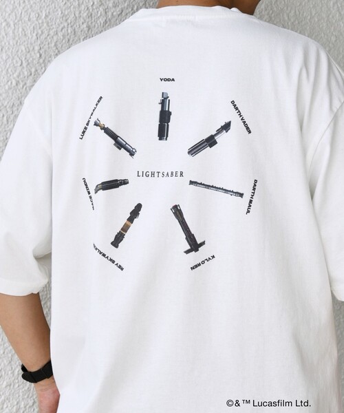 STAR WARS（スターウォーズ）の「SHIPS any: [STAR WARS / スター・ウォーズ] グラフィック Tシャツ◇（Tシャツ/カットソー・メンズ・ホワイト系/ホワイト/ダークグレー・MEDIUM/LARGE/X-LARGE）」の2枚目の写真