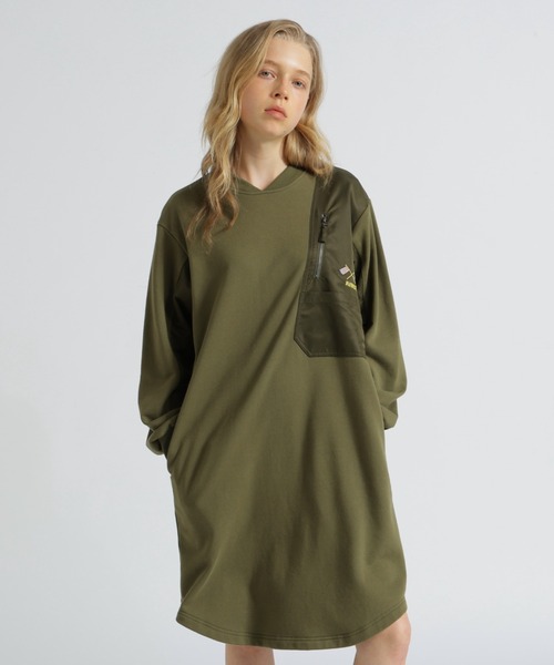 AVIREX(アヴィレックス)の「《SOUVENIR COLLECTION》NYLON COMBI MILITARY ONEPIECE(ワンピース・レディース・ブラック/グレー/オリーブ・F)」の3枚目の写真