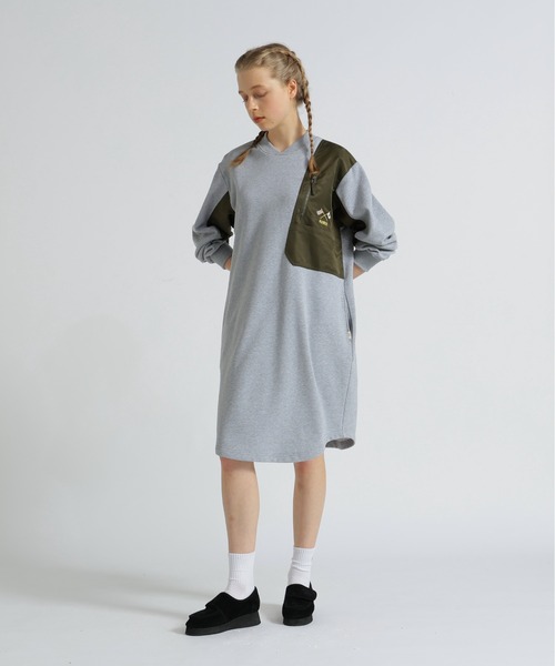 AVIREX(アヴィレックス)の「《SOUVENIR COLLECTION》NYLON COMBI MILITARY ONEPIECE(ワンピース・レディース・ブラック/グレー/オリーブ・F)」の22枚目の写真