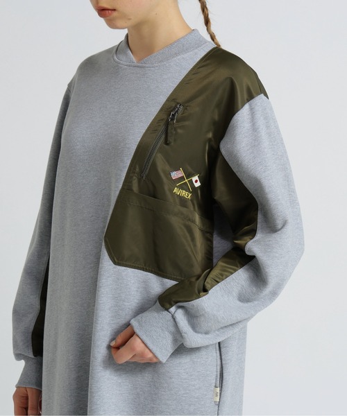 AVIREX(アヴィレックス)の「《SOUVENIR COLLECTION》NYLON COMBI MILITARY ONEPIECE(ワンピース・レディース・ブラック/グレー/オリーブ・F)」の17枚目の写真