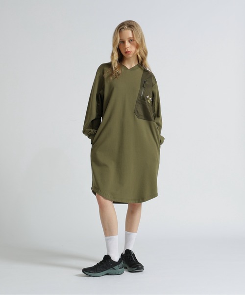 AVIREX(アヴィレックス)の「《SOUVENIR COLLECTION》NYLON COMBI MILITARY ONEPIECE(ワンピース・レディース・ブラック/グレー/オリーブ・F)」の8枚目の写真
