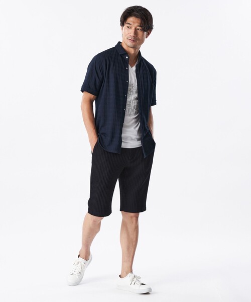 EPOCA UOMO（エポカウォモ）の「シャドー千鳥シャツ（シャツ/ブラウス・メンズ・ダークネイビー/ライトグレー・46/48）」の4枚目の写真
