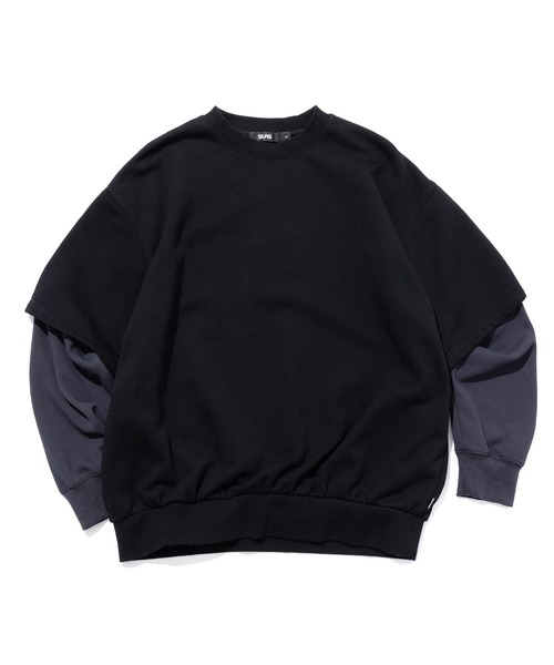 SILAS(サイラス)の「LAYERED SLEEVE CREW NECK(スウェット・メンズ・ブラウン/ブラック/オフホワイト・L/M/XL)」の2枚目の写真