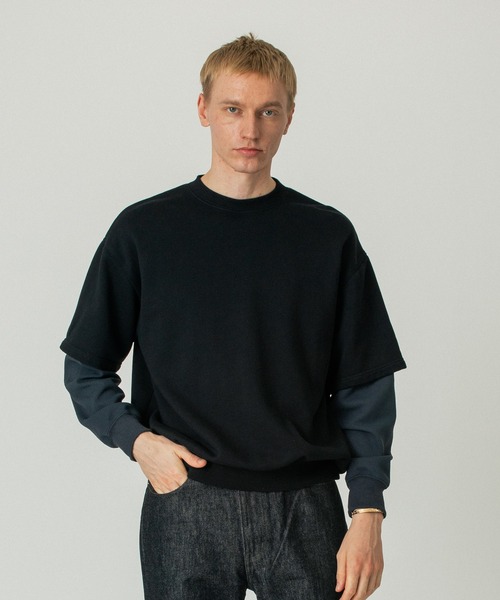 SILAS(サイラス)の「LAYERED SLEEVE CREW NECK(スウェット・メンズ・ブラウン/ブラック/オフホワイト・L/M/XL)」の17枚目の写真